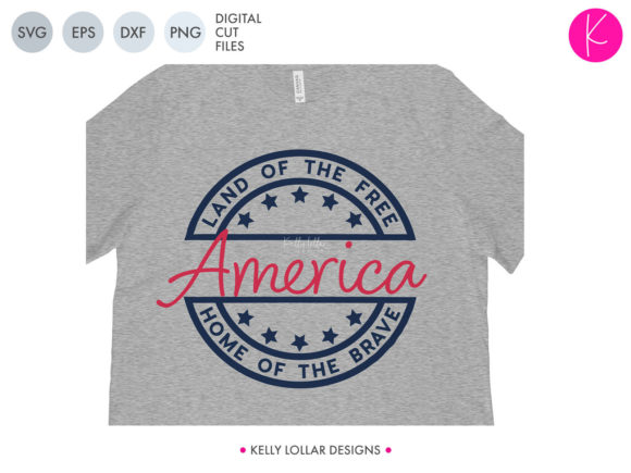 America Land of the Free Home of the Brave Graphic for Crafts