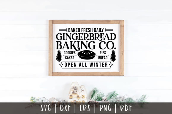 Baked Fresh Daily Gingerbread Baking Co. – A Festive Graphic Design Asset for Crafts
