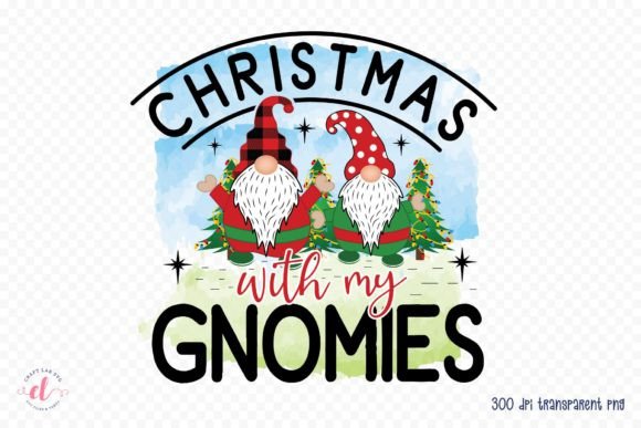 Christmas with My Gnomies Graphics for Crafts and Web Design