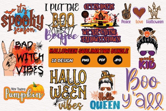 Halloween Sublimation Design Bundle V-2 for Crafts and Graphics