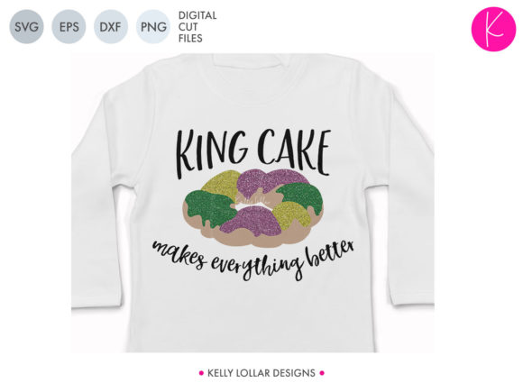 King Cake Graphic for Crafts and Cricut Projects