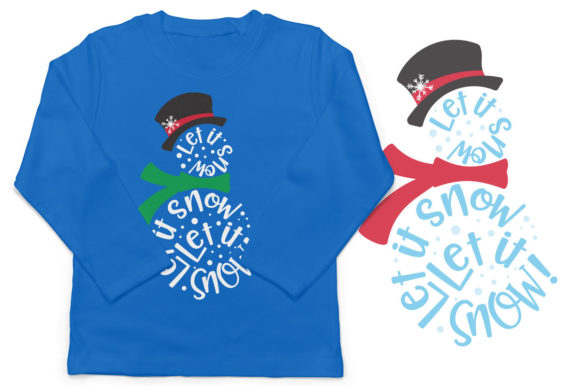 Let It Snow Snowman Graphic Design for Crafts