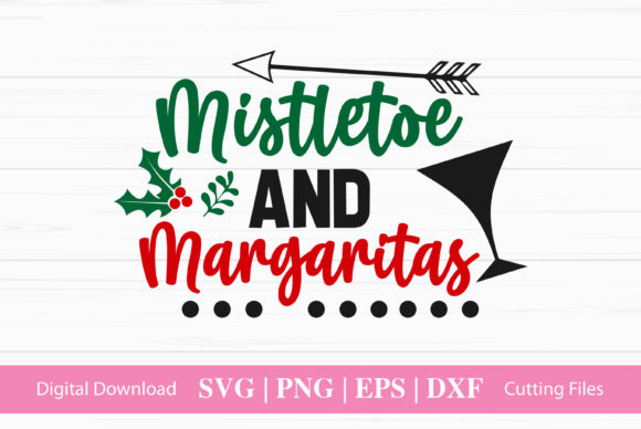 Mistletoe and Margaritas: A Festive Graphic Design Asset for Crafts