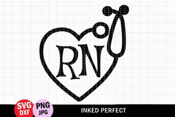 Registered Nurse Stethoscope Graphics for Crafts and Design