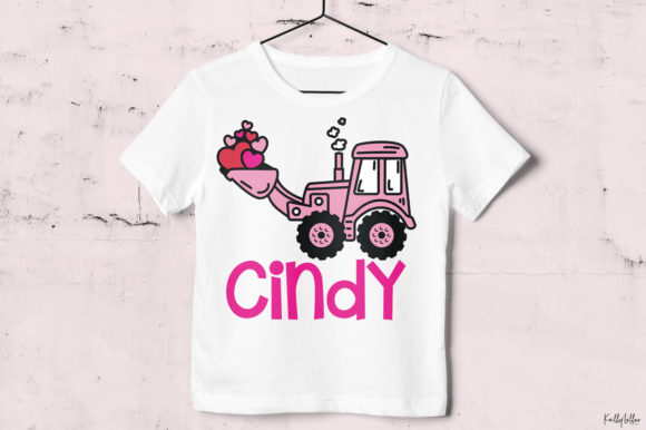 Valentine Backhoe Graphic Design Asset for Crafts and Digital Publishing