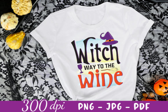 Witch Way to the Wine Halloween PNG for Local Business Branding